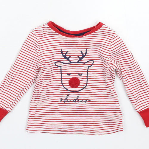 George Baby White Striped  Pullover Jumper Size 18-24 Months