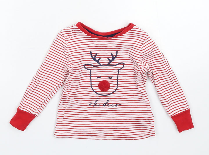 George Baby White Striped Pullover Jumper Size 18-24 Months