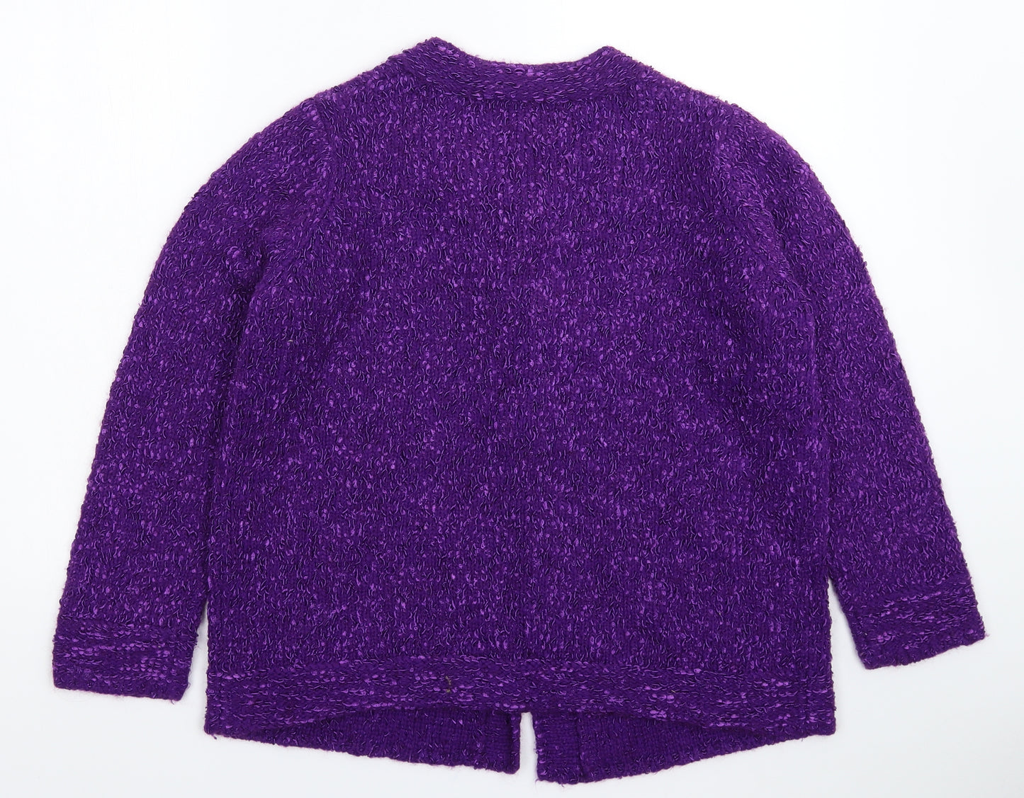 Wardrobe Womens Purple  Knit Jacket Coatigan Size 16