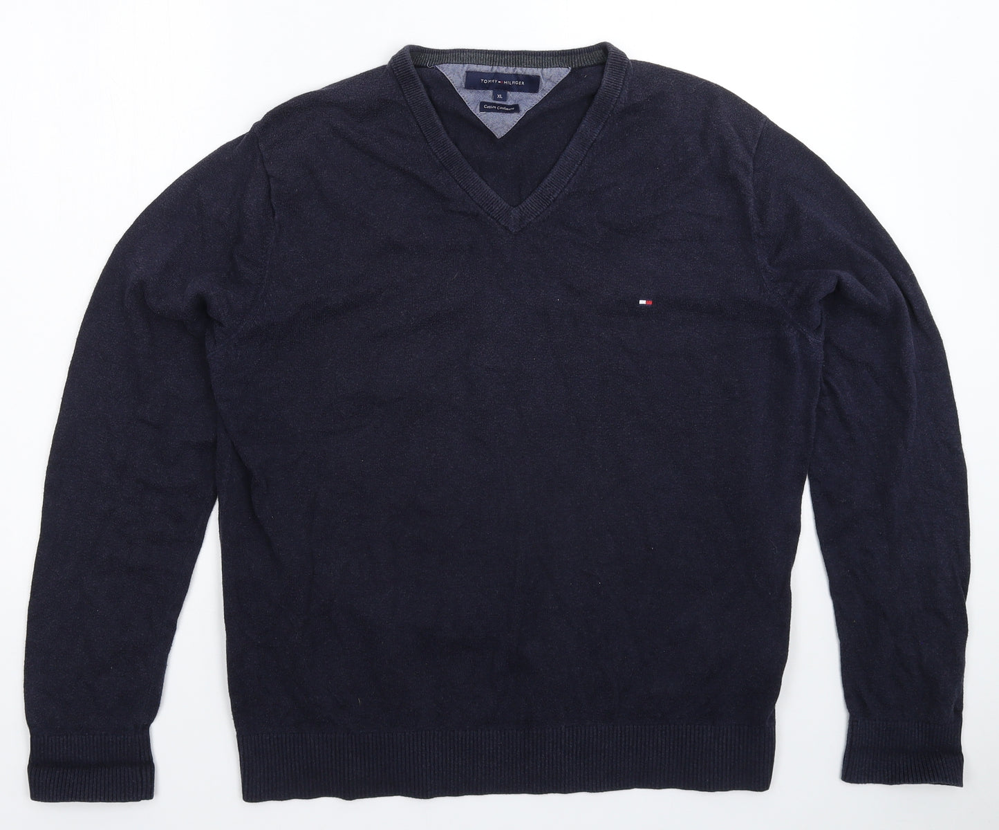 Tommy Hilfiger Mens Blue  Knit Pullover Jumper Size XL