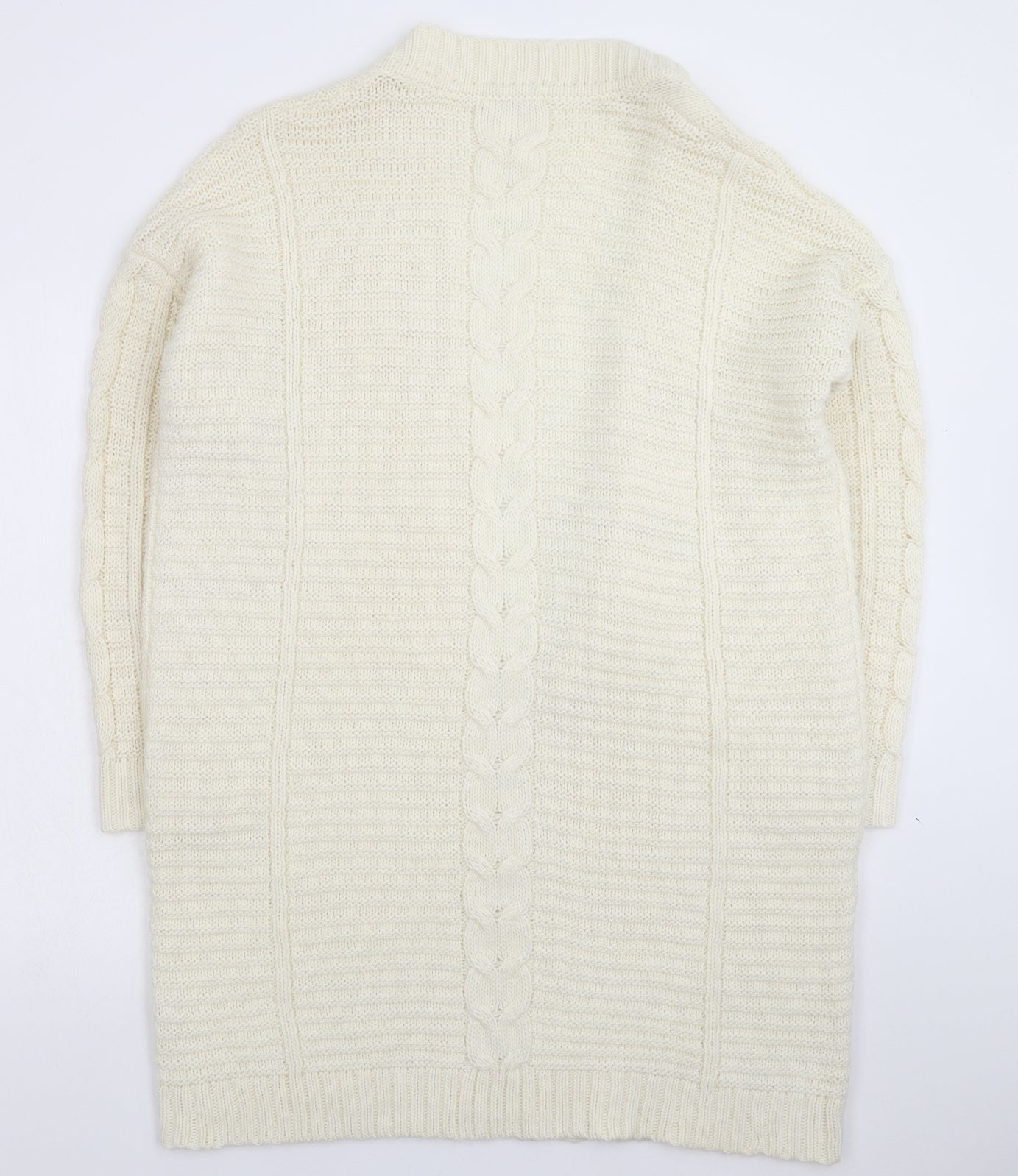 TU Womens White  Knit Cardigan Jumper Size 14