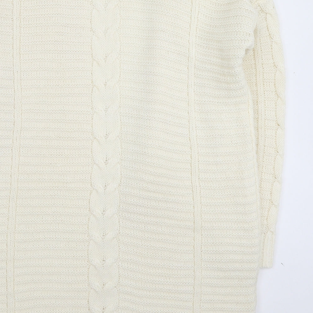 TU Womens White  Knit Cardigan Jumper Size 14