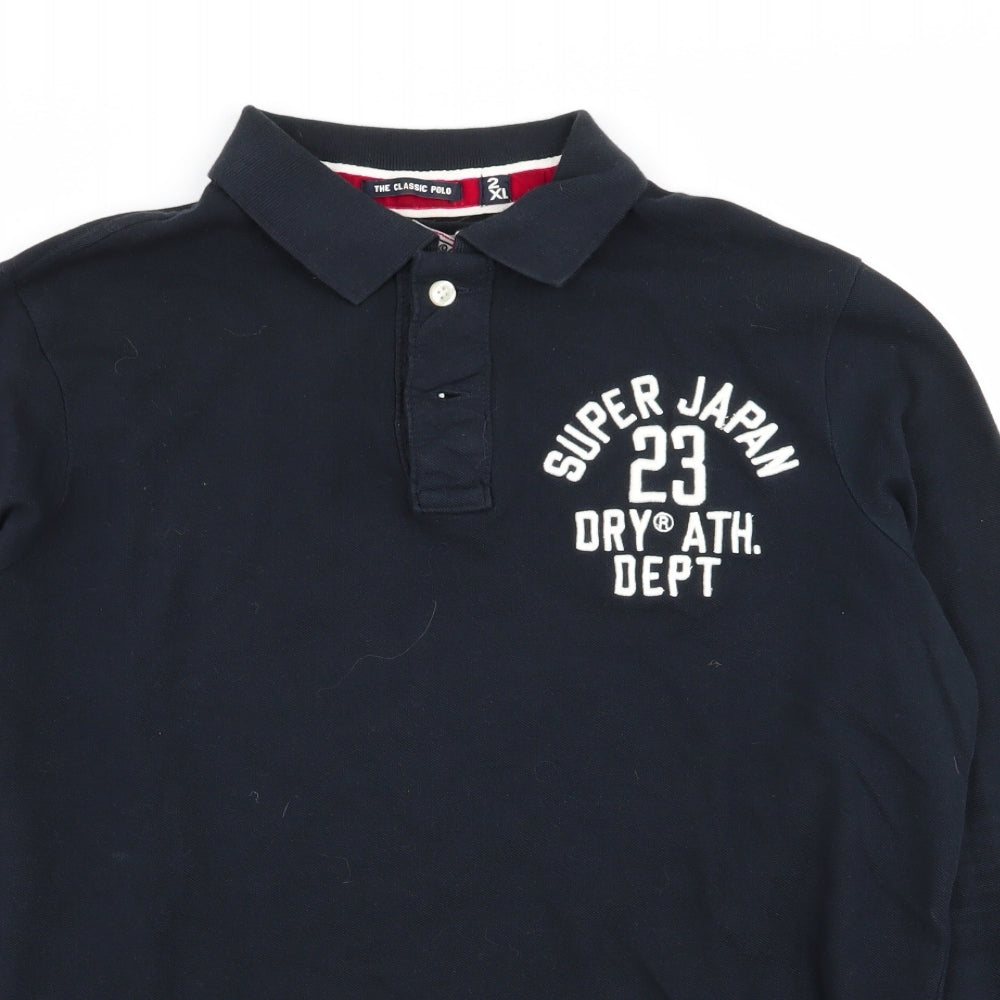 Superdry Mens Blue    Polo Size 2XL