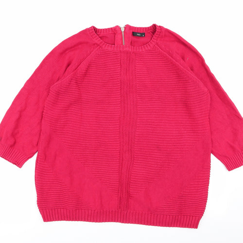 M&Co Womens Red   Pullover Jumper Size 18
