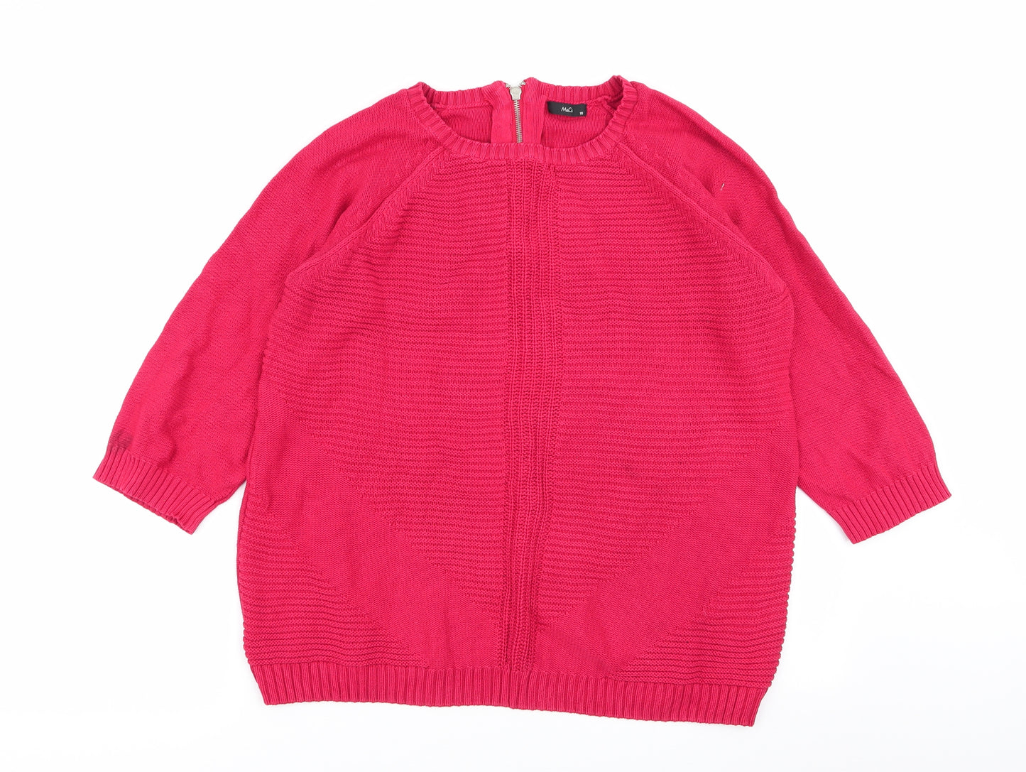 M&Co Womens Red   Pullover Jumper Size 18