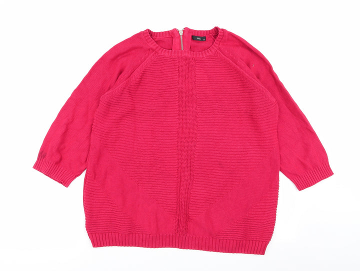 M&Co Womens Red   Pullover Jumper Size 18