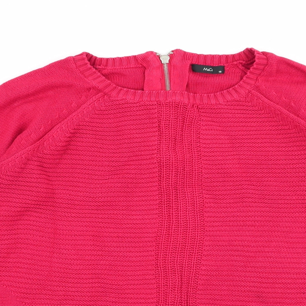 M&Co Womens Red   Pullover Jumper Size 18