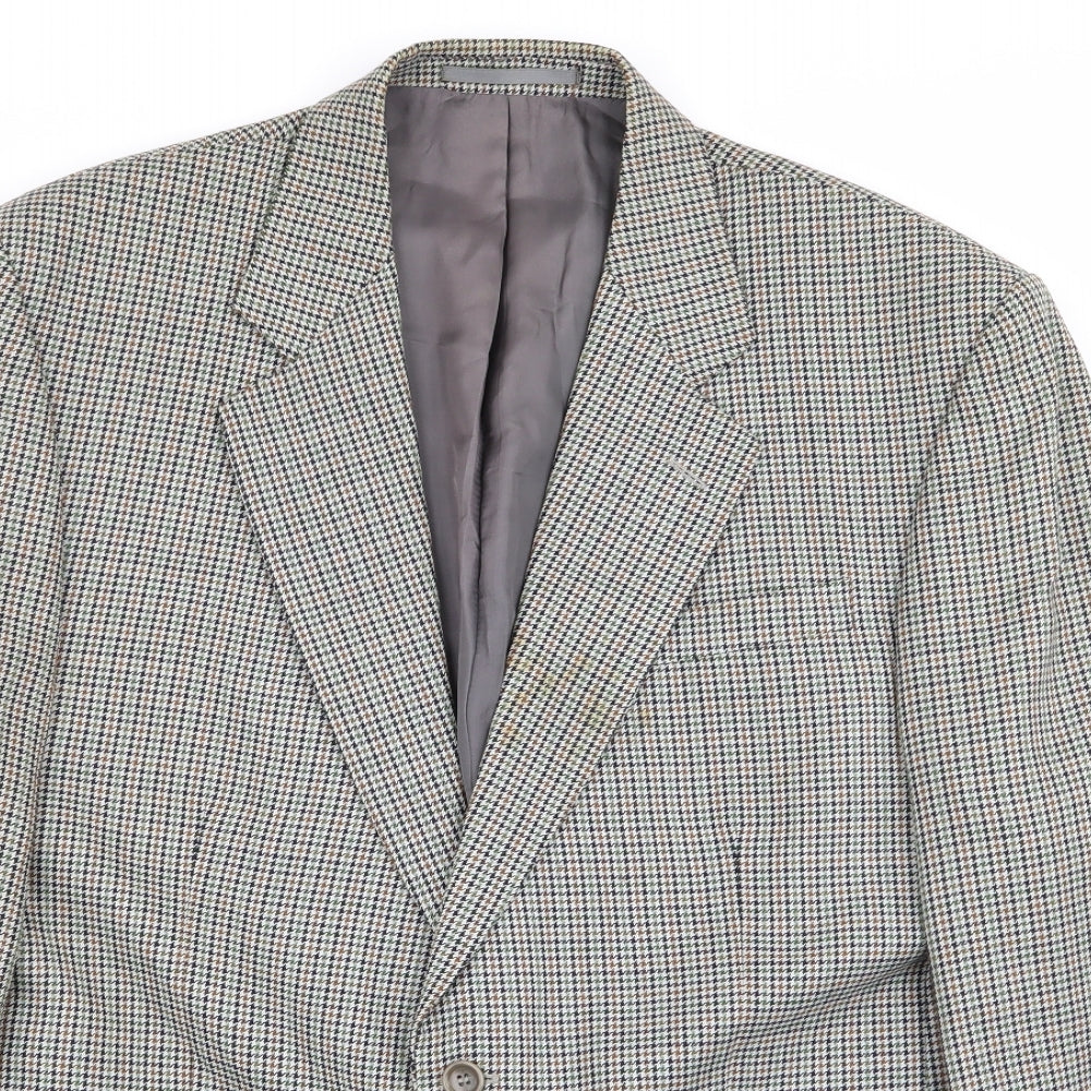 greenwoods Mens Multicoloured Houndstooth  Jacket Blazer Size 42
