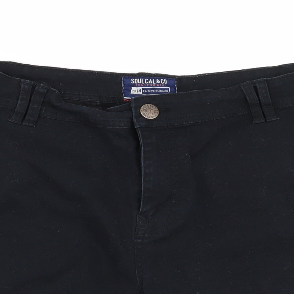 SoulCal&Co Womens Black   Chino Shorts Size 14