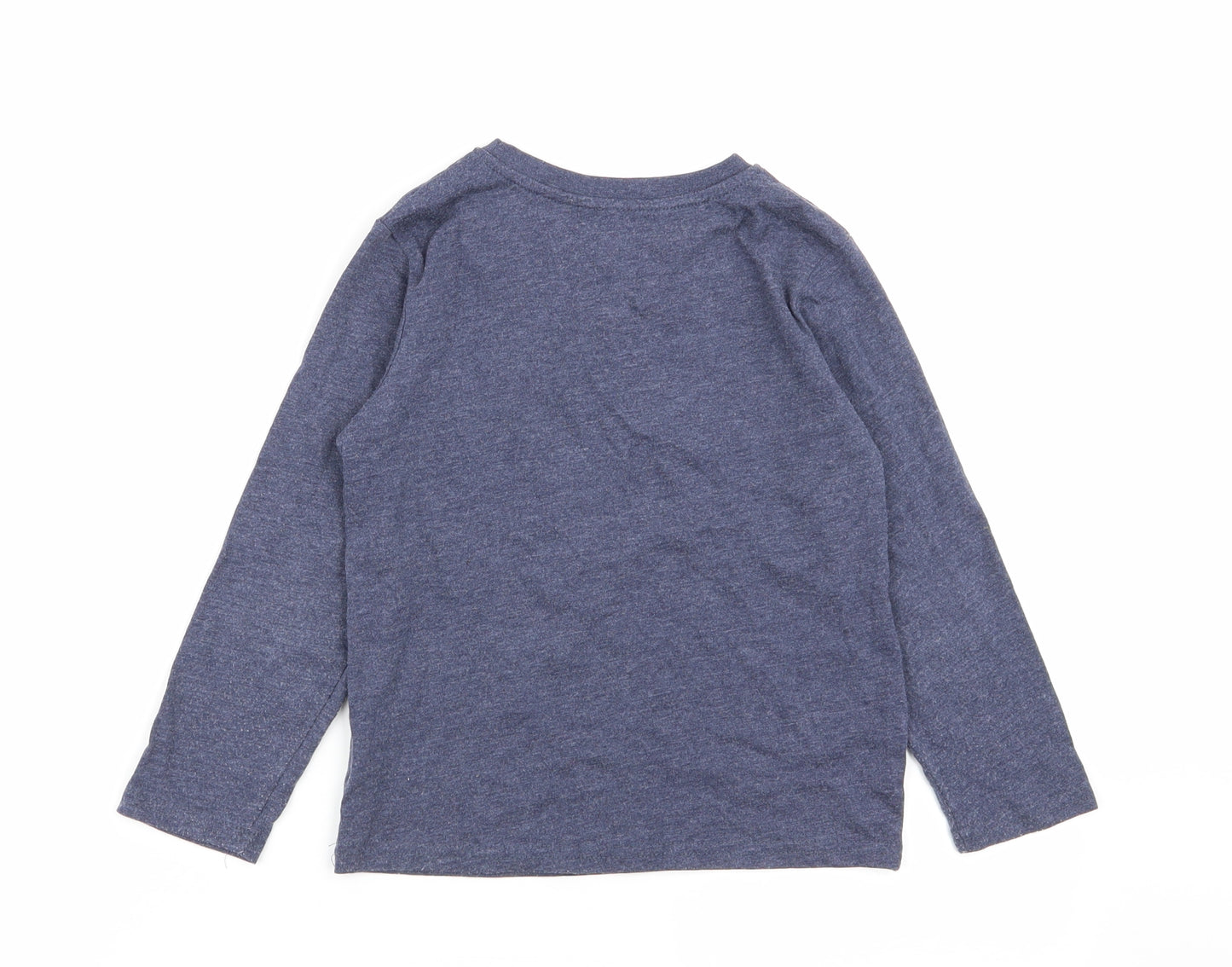 Primark Boys Blue Animal Print  Basic T-Shirt Size 5-6 Years  - christmas