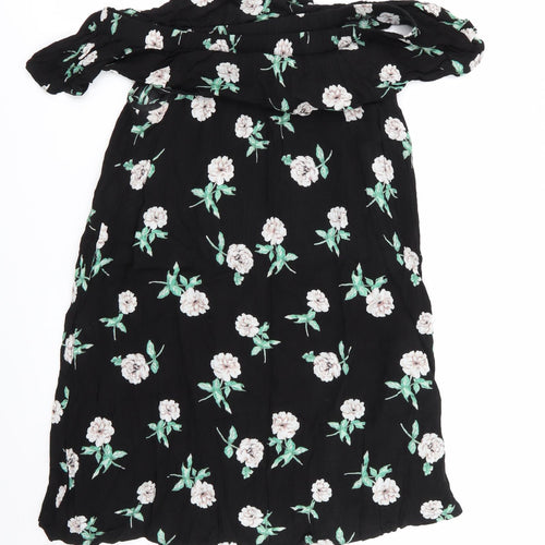 Dorothy Perkins Womens Black Floral  Basic Blouse Size 14