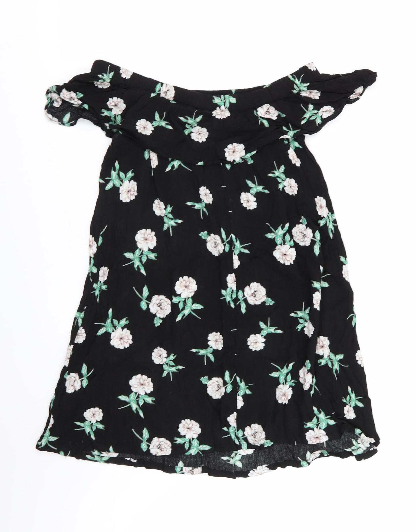 Dorothy Perkins Womens Black Floral  Basic Blouse Size 14