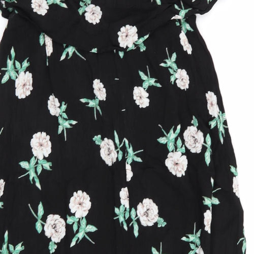 Dorothy Perkins Womens Black Floral  Basic Blouse Size 14