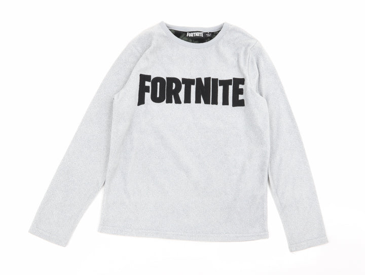 fortnite Boys Grey Solid   Pyjama Top Size M