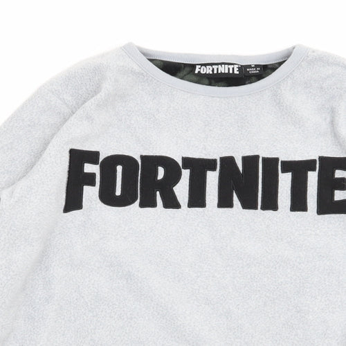 fortnite Boys Grey Solid   Pyjama Top Size M