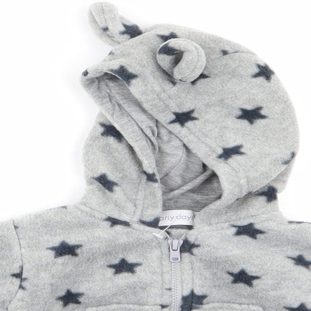 early days Boys Grey Geometric  Full Zip Jumper Size 0-3 Months