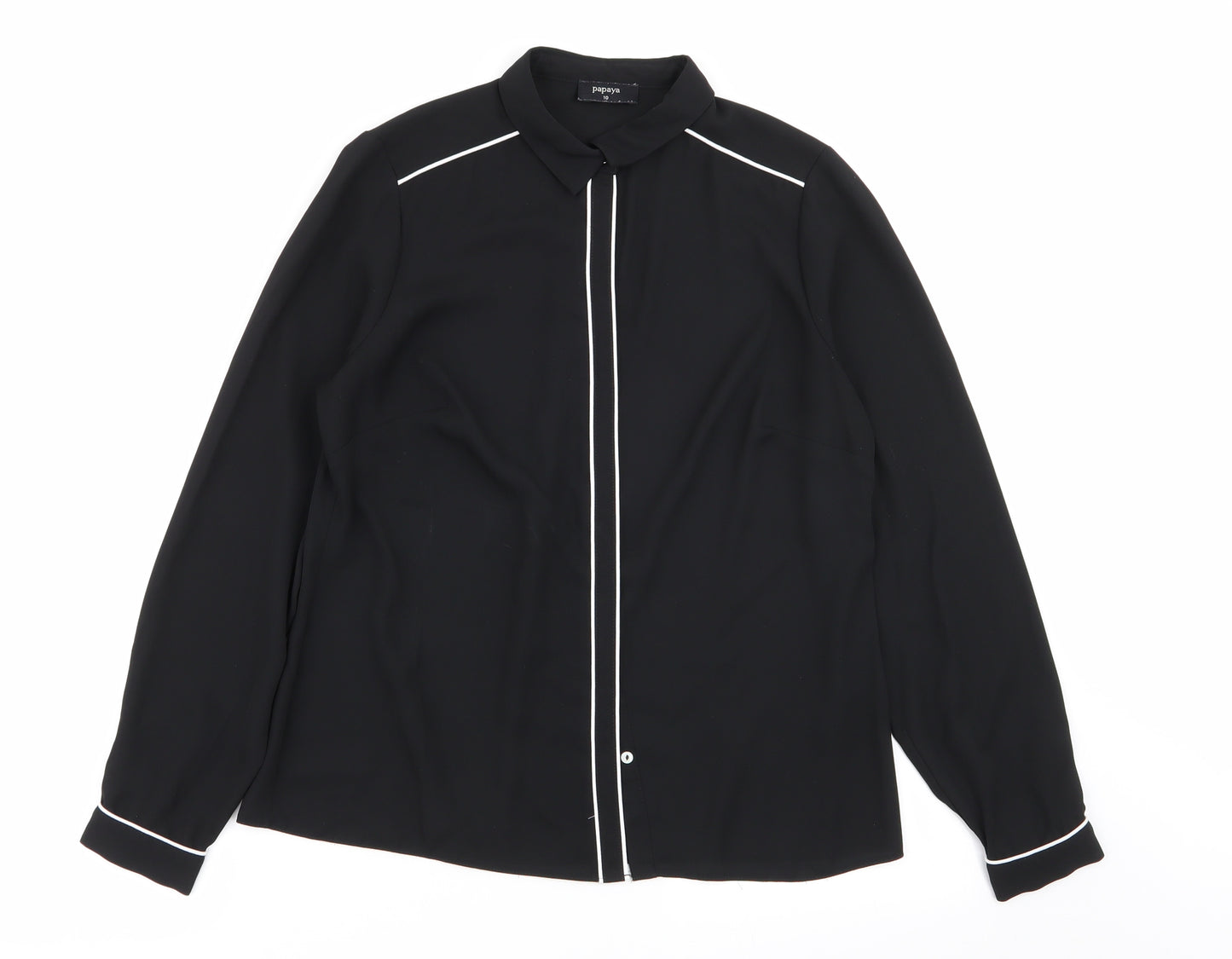 Papaya Womens Black   Basic Button-Up Size 10