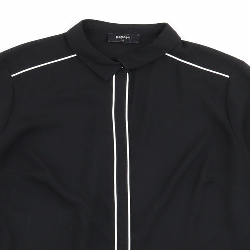 Papaya Womens Black   Basic Button-Up Size 10