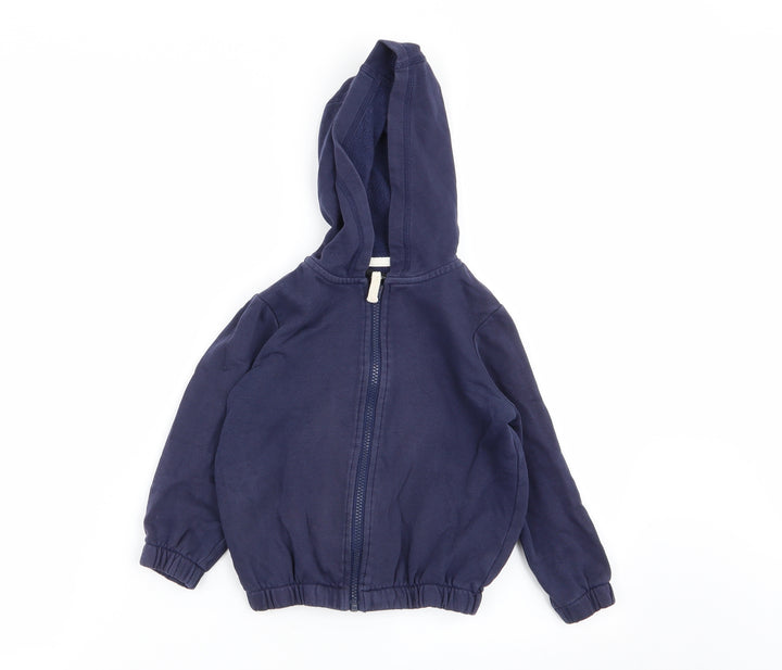 Asda George Girls Blue   Full Zip Jumper Size 4-5 Years