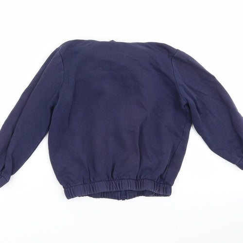 Asda George Girls Blue   Full Zip Jumper Size 4-5 Years
