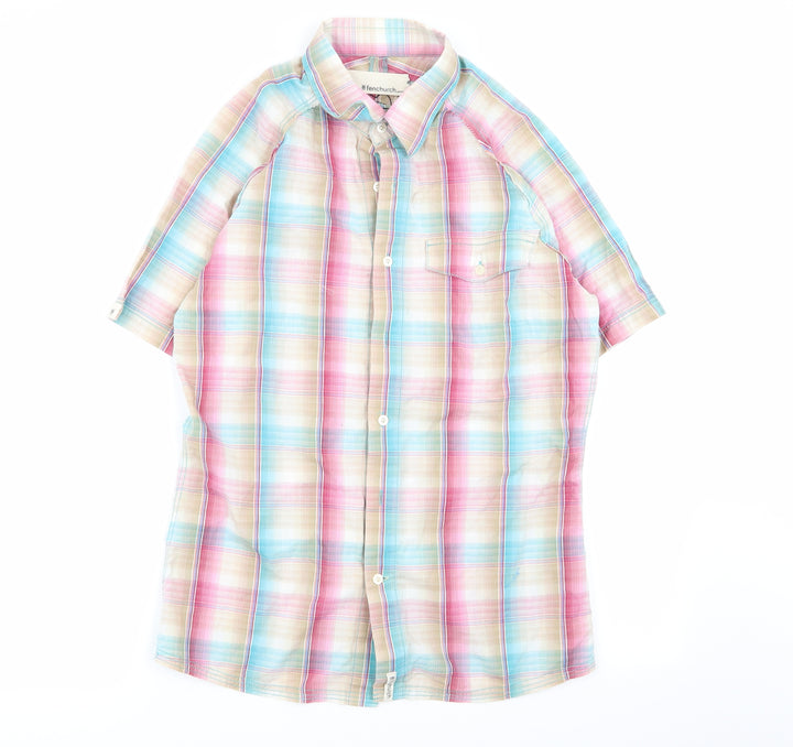 Frenchurch Mens Multicoloured Check   Button-Up Size S