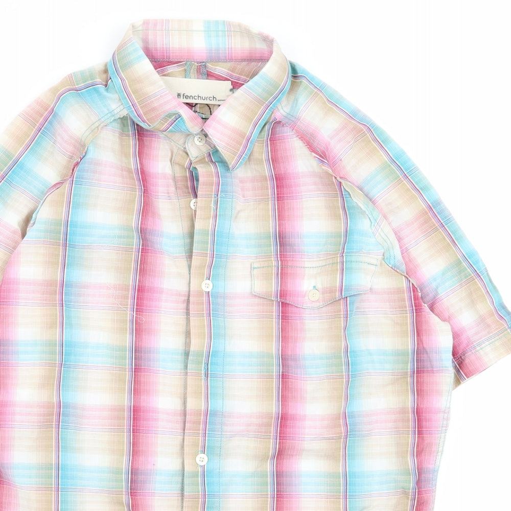 Frenchurch Mens Multicoloured Check   Button-Up Size S