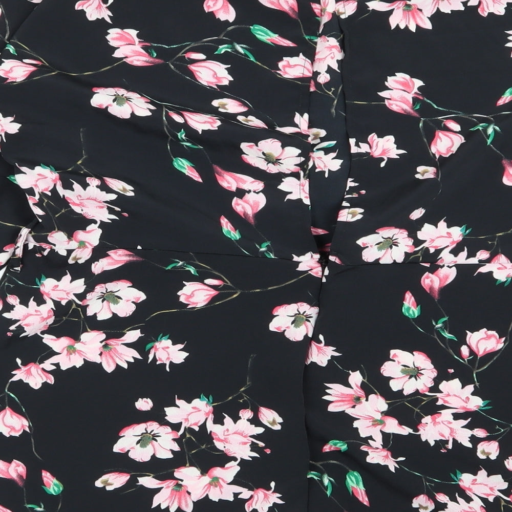 ASOS Womens Black Floral  Playsuit One-Piece Size 16