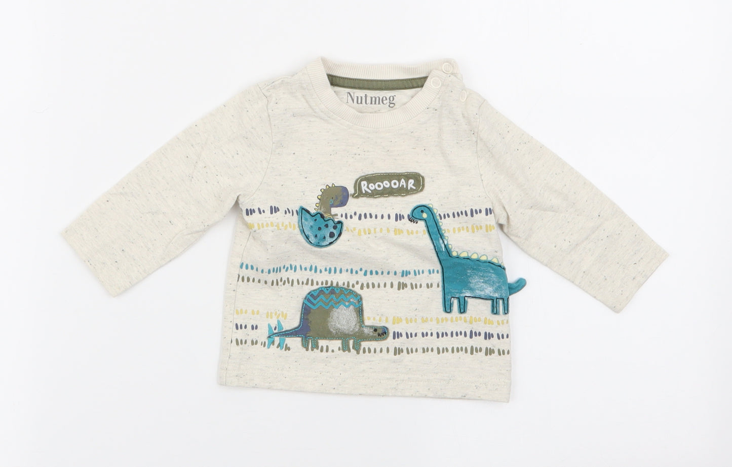 Nutmeg Boys Beige Animal Print  Basic T-Shirt Size 3-6 Months