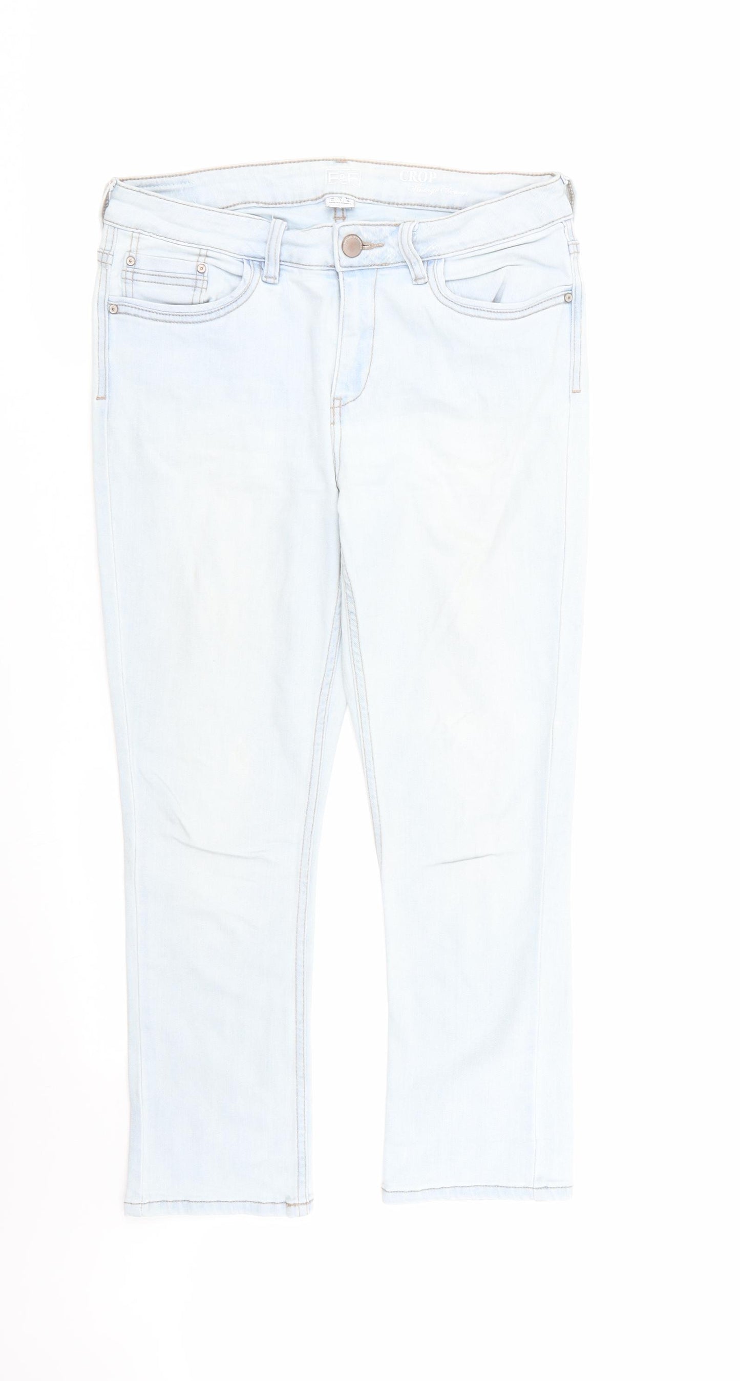 F&F Womens Blue   Cropped Jeans Size 10 L24 in