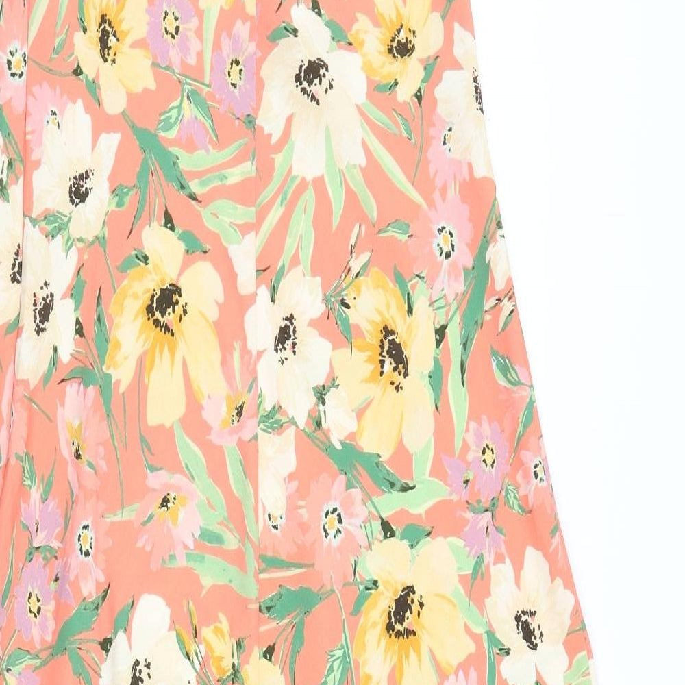 New Look Womens Orange Floral  Fit & Flare  Size 10