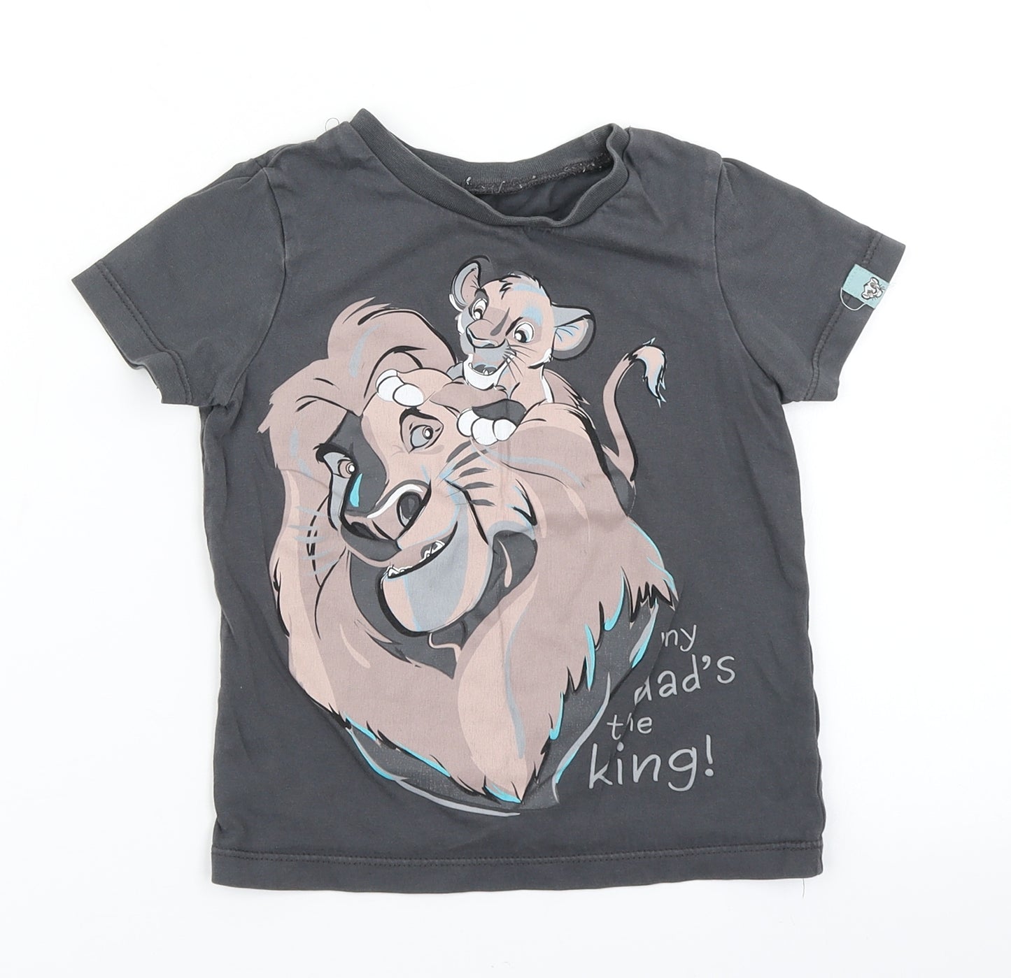 George Boys Grey   Basic T-Shirt Size 2-3 Years  - Lion King