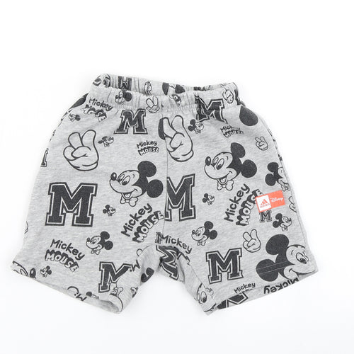 adidas Boys Grey   Jogger Trousers Size 12-18 Months  - Mickey Mouse Sweat Shorts