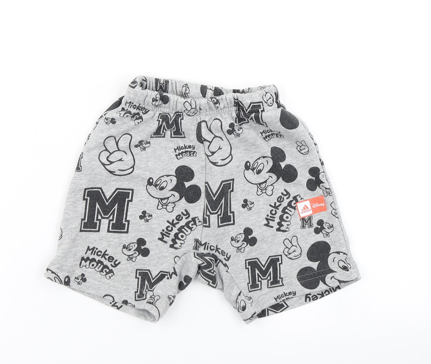 adidas Boys Grey   Jogger Trousers Size 12-18 Months  - Mickey Mouse Sweat Shorts
