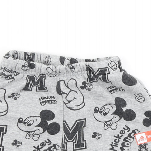 adidas Boys Grey   Jogger Trousers Size 12-18 Months  - Mickey Mouse Sweat Shorts