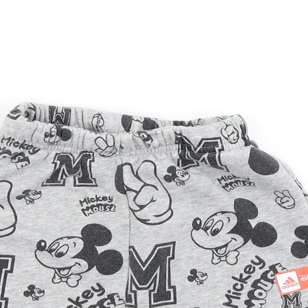 adidas Boys Grey   Jogger Trousers Size 12-18 Months  - Mickey Mouse Sweat Shorts