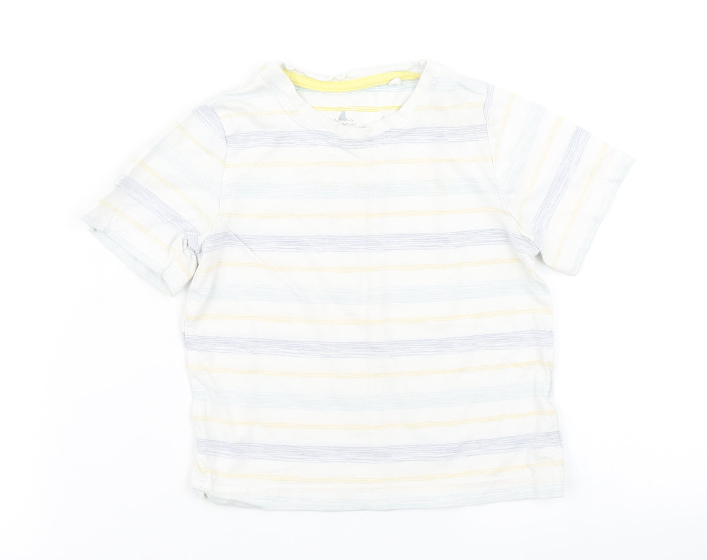 Lupilu Boys White Striped  Basic T-Shirt Size 2-3 Years