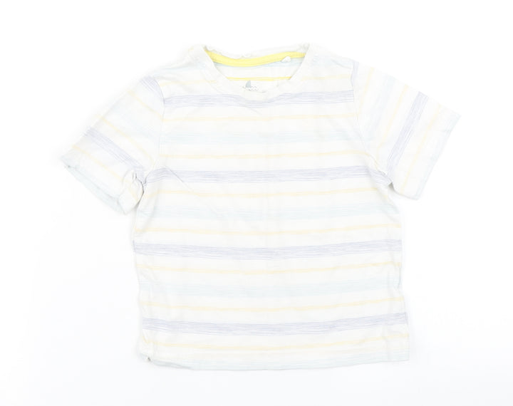 Lupilu Boys White Striped  Basic T-Shirt Size 2-3 Years