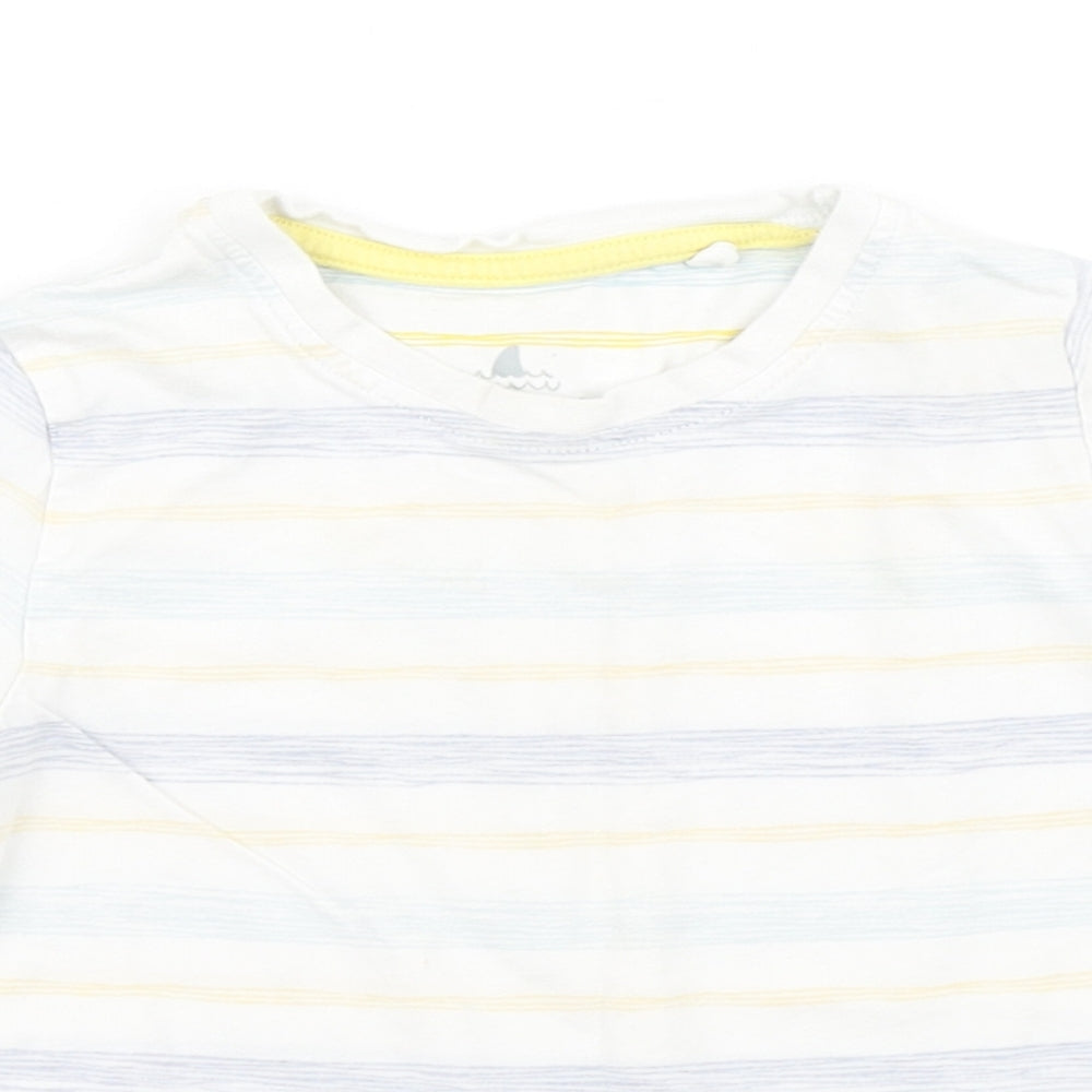 Lupilu Boys White Striped  Basic T-Shirt Size 2-3 Years
