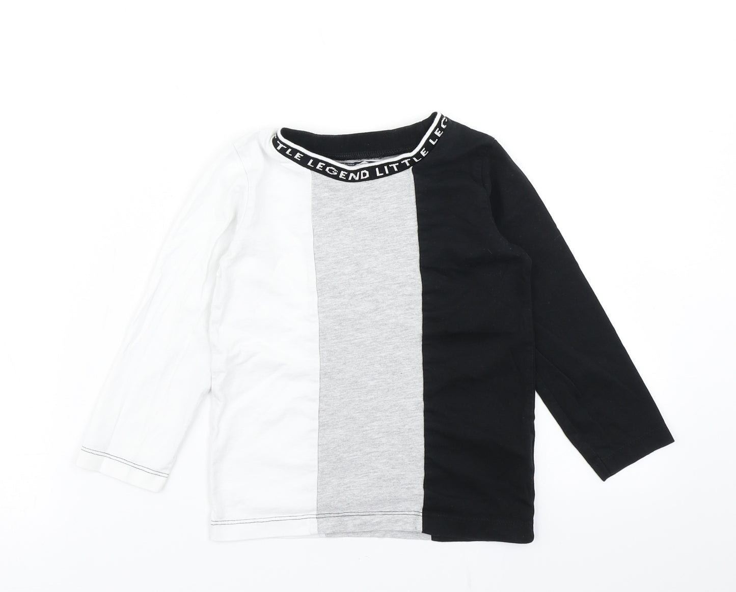 NEXT Boys Black Colourblock  Basic T-Shirt Size 2-3 Years