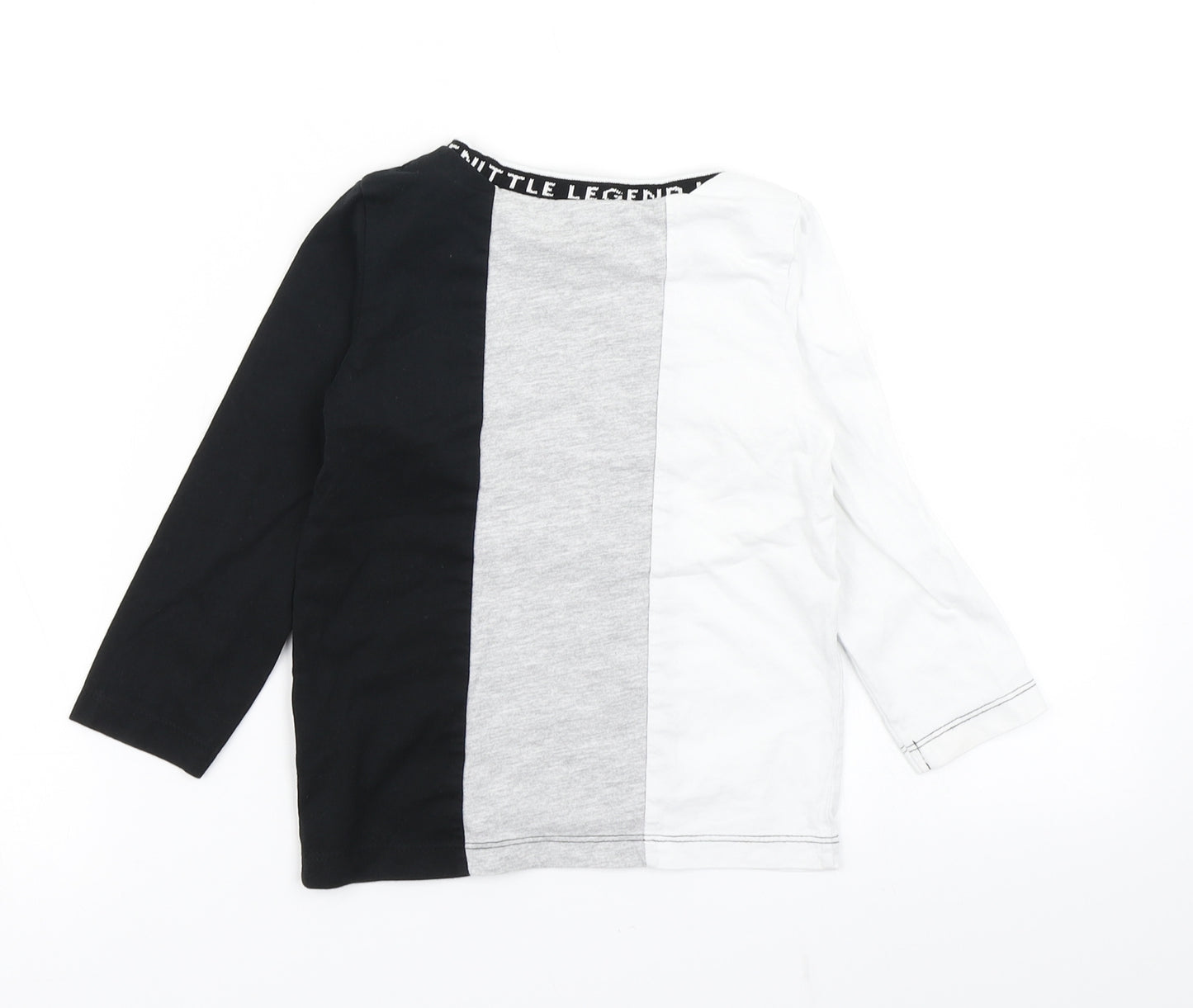 NEXT Boys Black Colourblock  Basic T-Shirt Size 2-3 Years