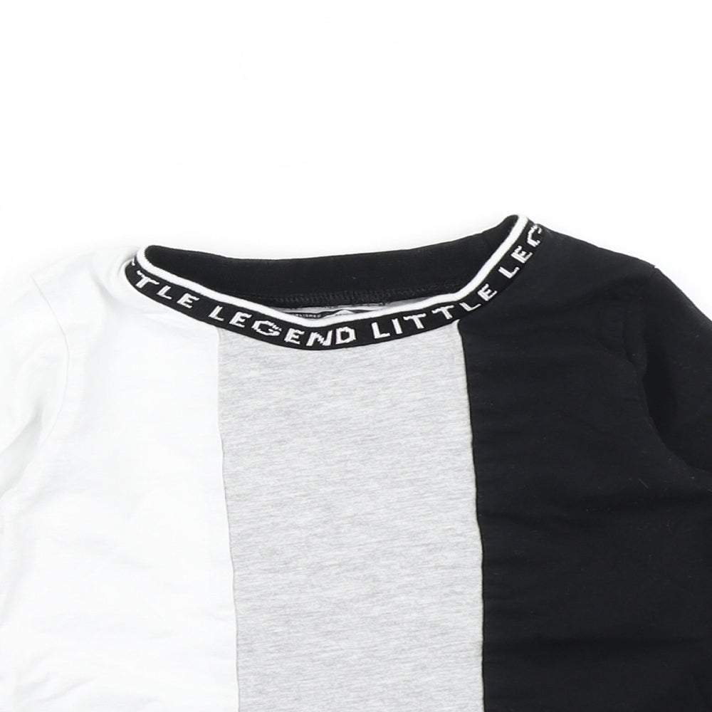 NEXT Boys Black Colourblock  Basic T-Shirt Size 2-3 Years