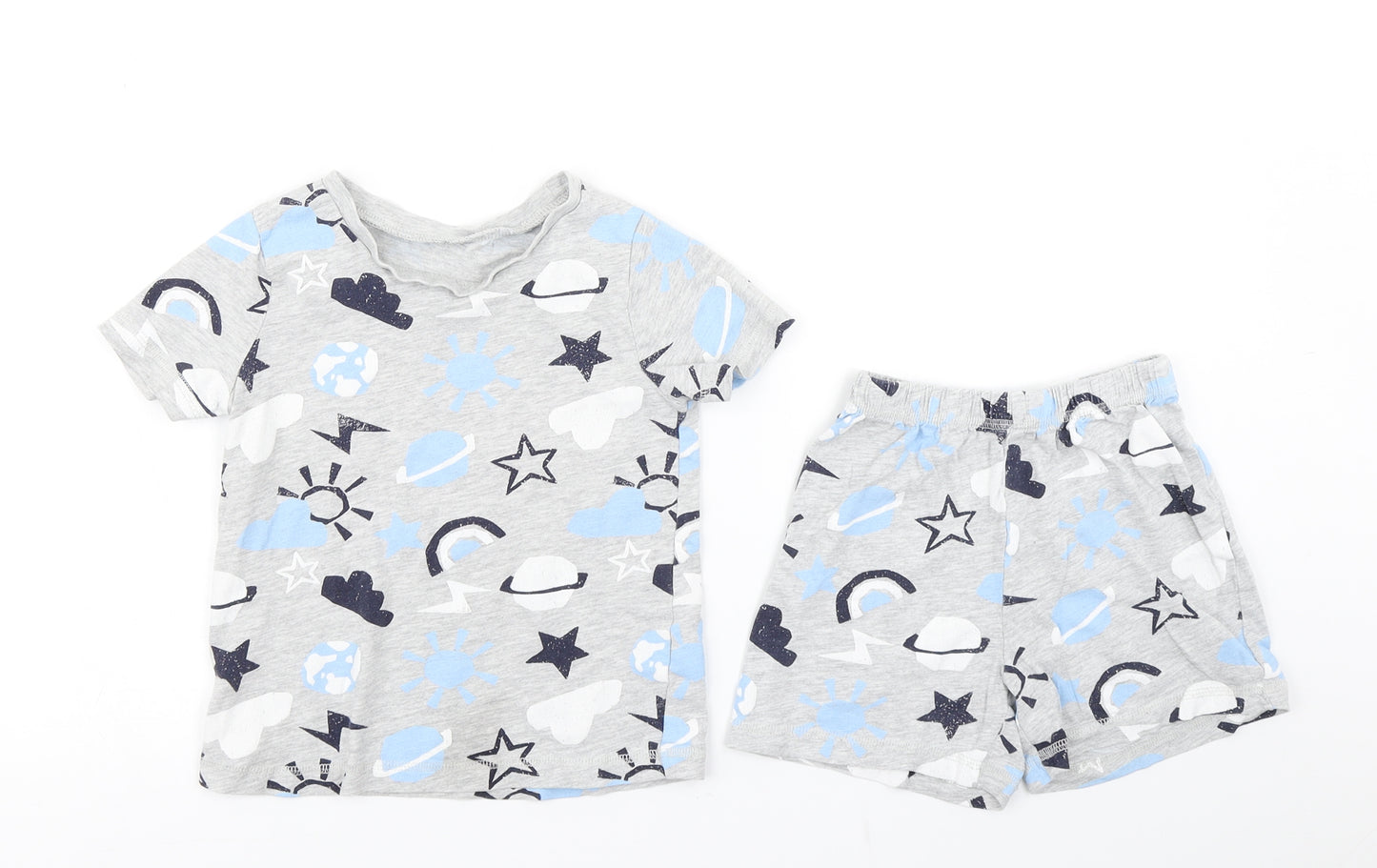 George Boys Grey Spotted   Pyjama Set Size 3-4 Years
