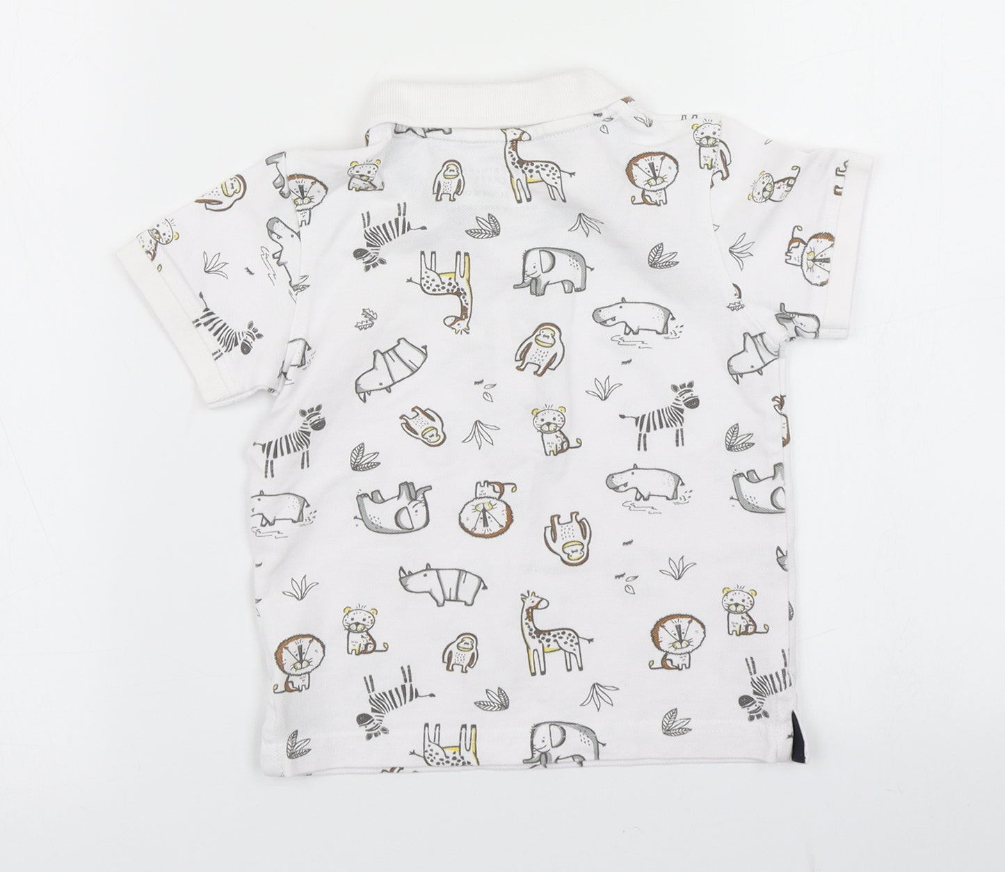 Primark Boys White Spotted  Basic Polo Size 2-3 Years