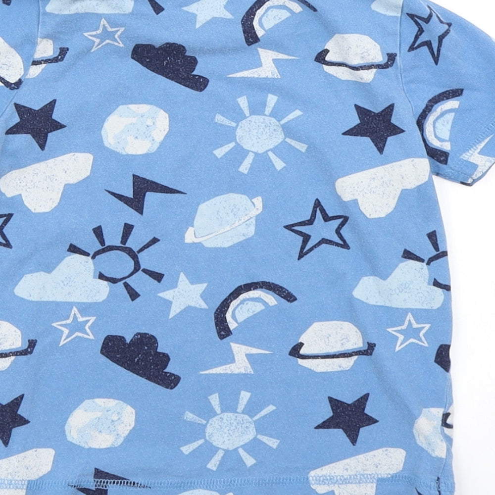 George Boys Blue Spotted  Basic T-Shirt Size 3-4 Years
