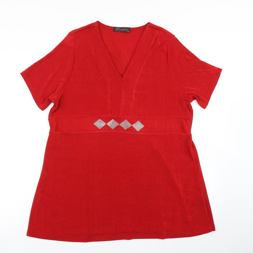 Emilia Classics Womens Red   Basic T-Shirt Size XL