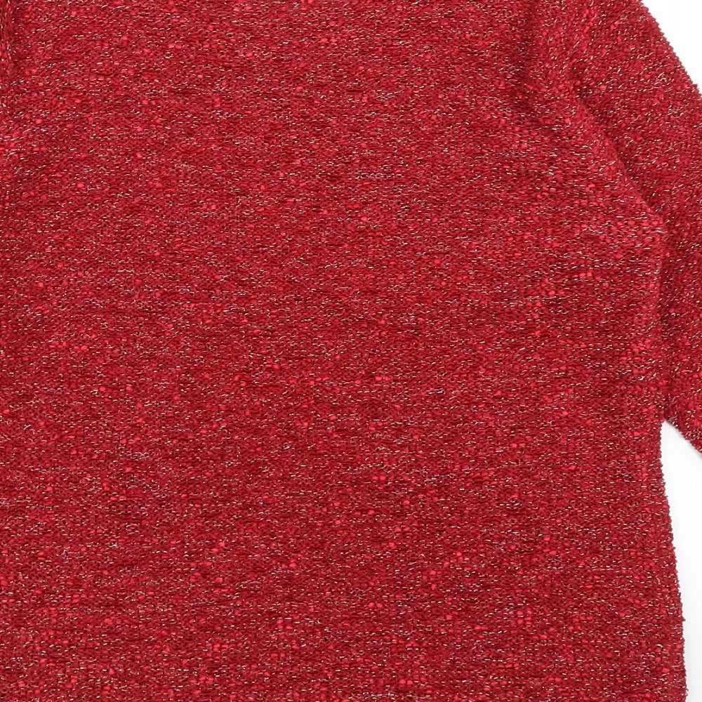 BM Womens Red  Knit Pullover Jumper Size L