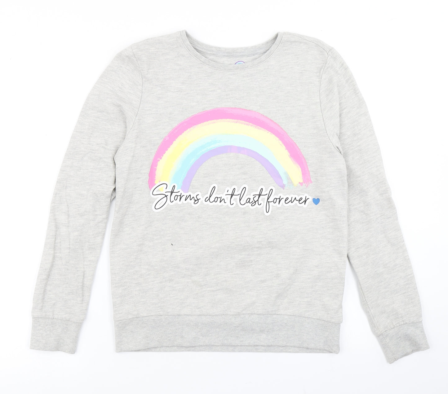 F&F Girls Grey   Pullover Sweatshirt Size 11-12 Years