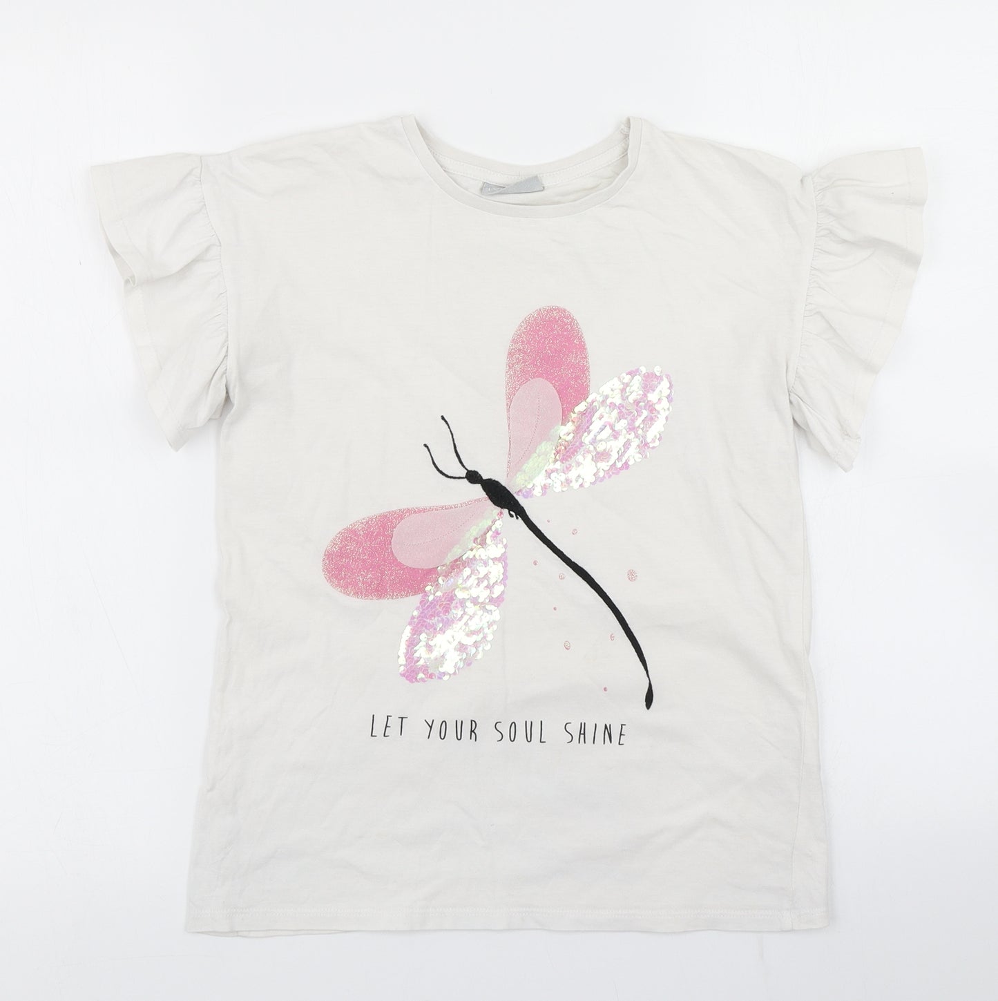 Matalan Girls White   Basic T-Shirt Size 11 Years