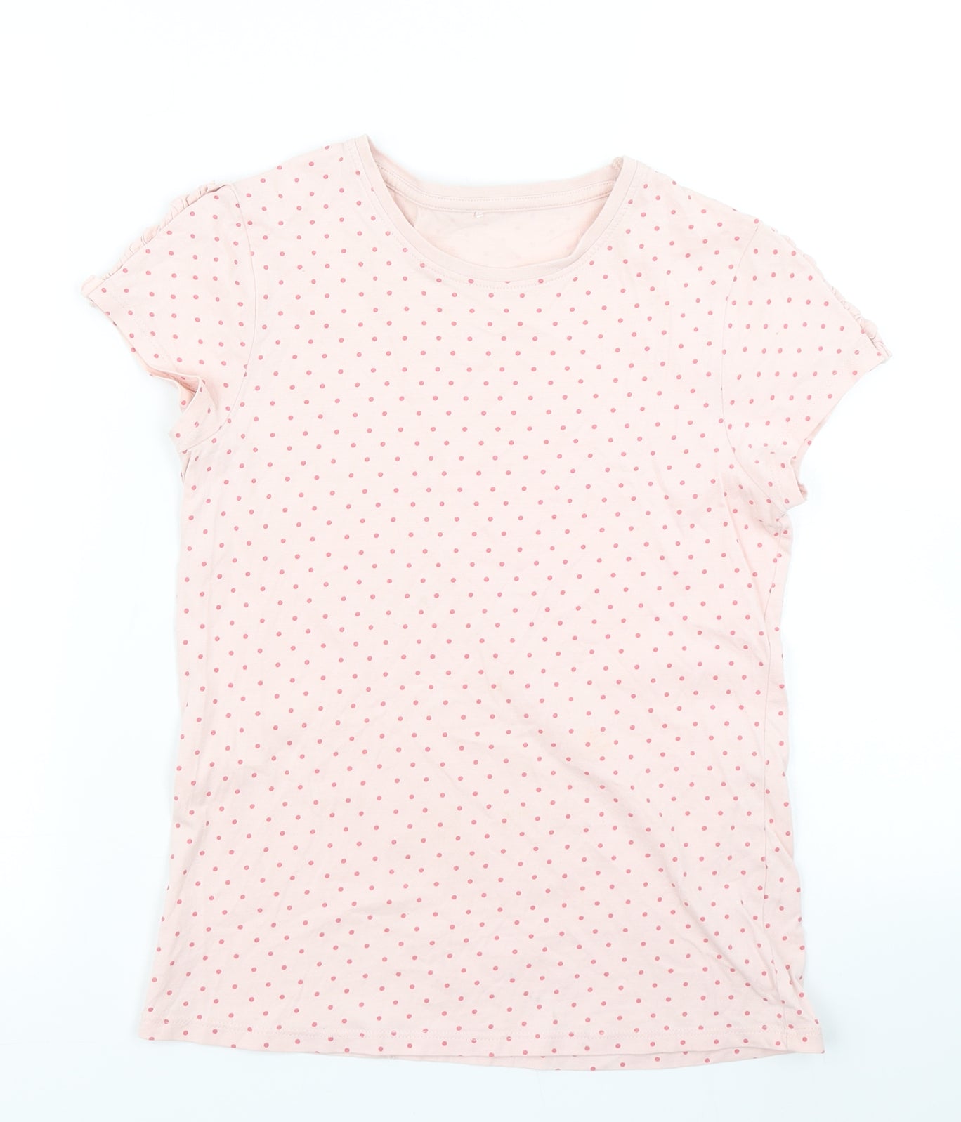 George Girls Pink Polka Dot  Basic T-Shirt Size 11-12 Years
