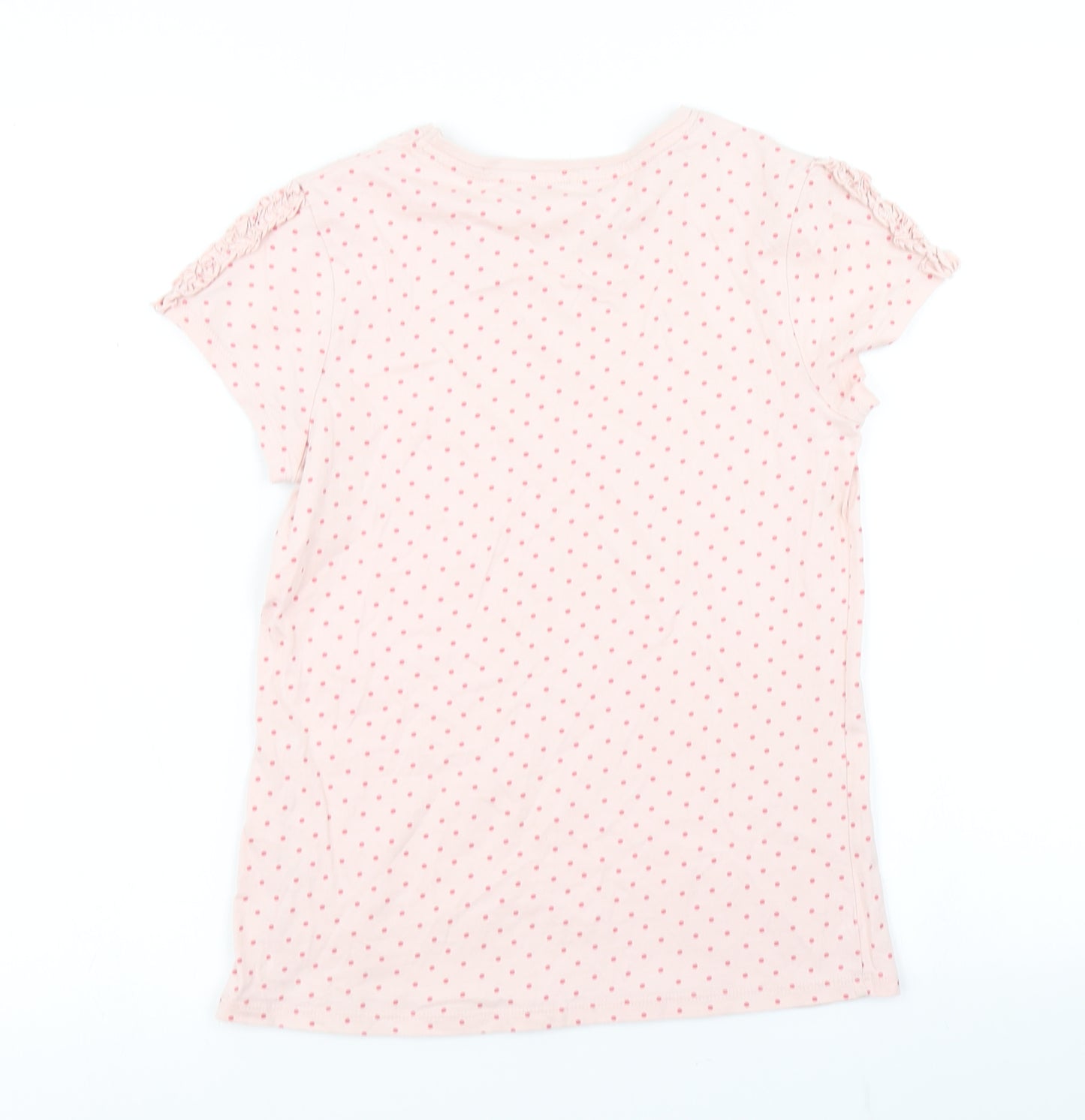George Girls Pink Polka Dot  Basic T-Shirt Size 11-12 Years